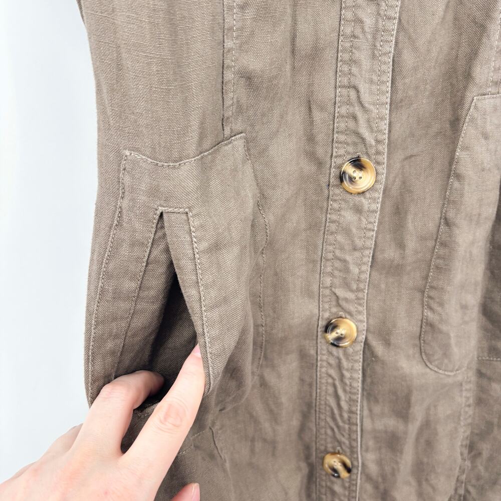 Pure Collection Linen Button Front Midi Shirt Dre… - image 6